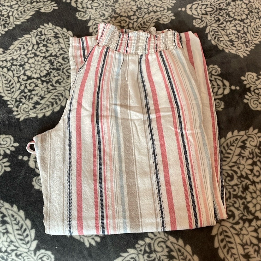 Large  Maurice’s wide leg striped pants.